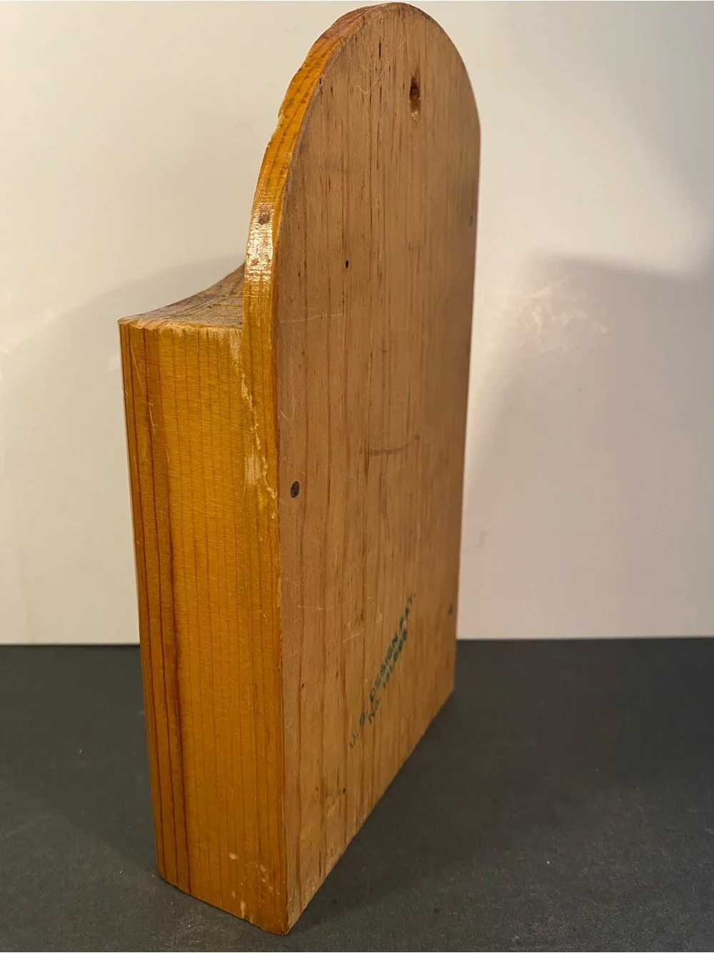 Vintage Hand-Painted Wooden Wall Hanging Knife Block with Dutch Girl Motif
